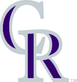 Colorado Rockies Icon - Letters C and R overlapping in dark blue with gray outline